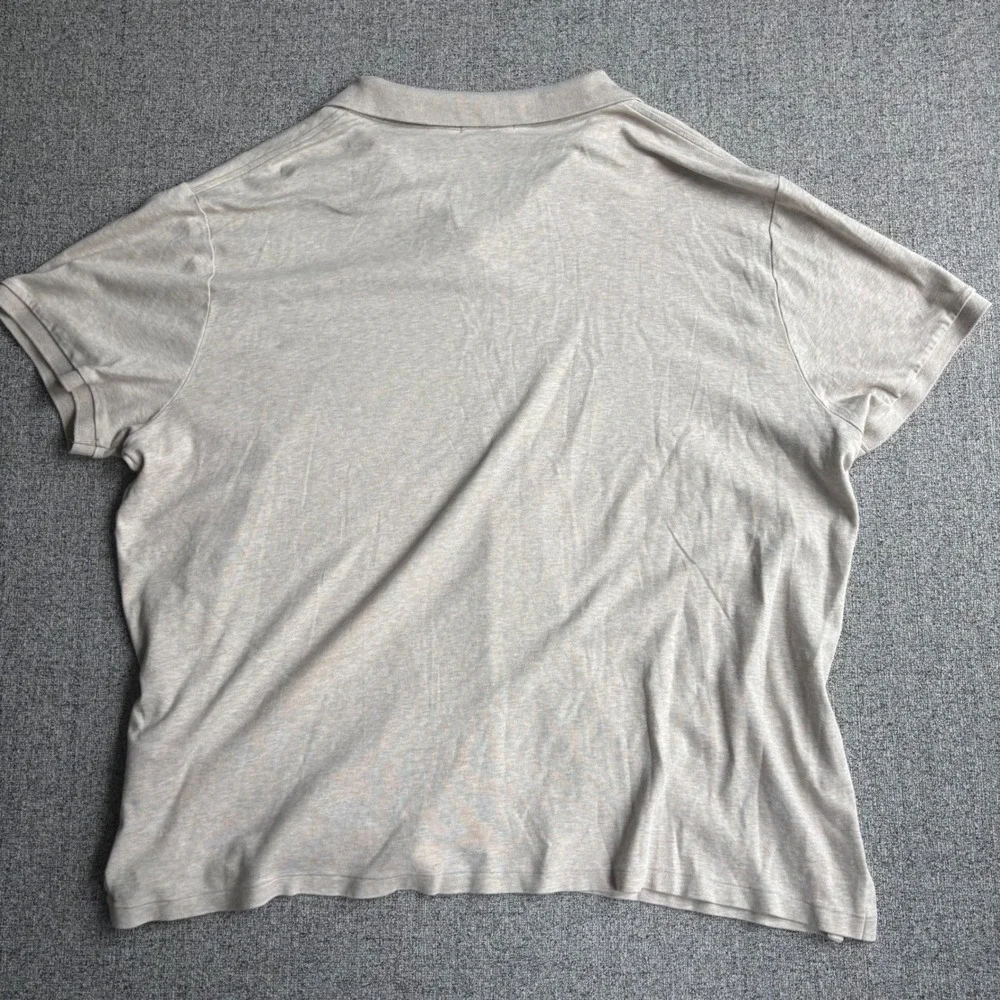 Polo Ralph Lauren Polo Mens XXL Beige Custom Slim Fit Heathered Jersey Pony Logo
